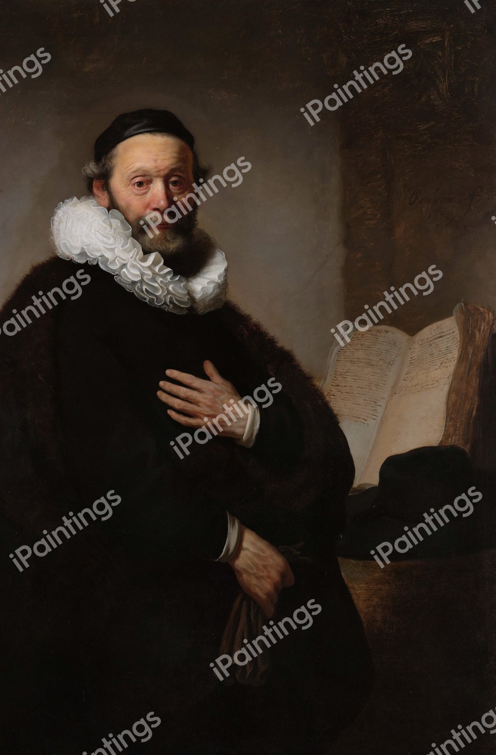 Johannes Wtenbogaert. The painting by Rembrandt van Rijn