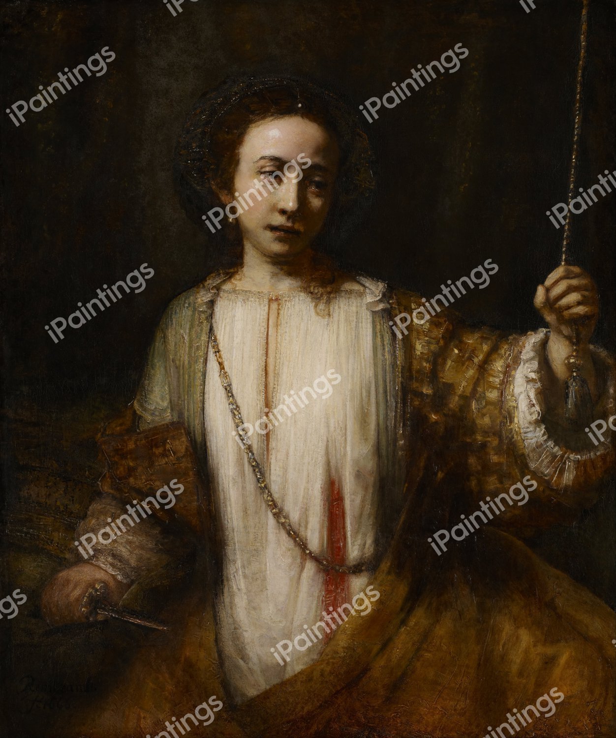 Lucretia. The painting by Rembrandt van Rijn