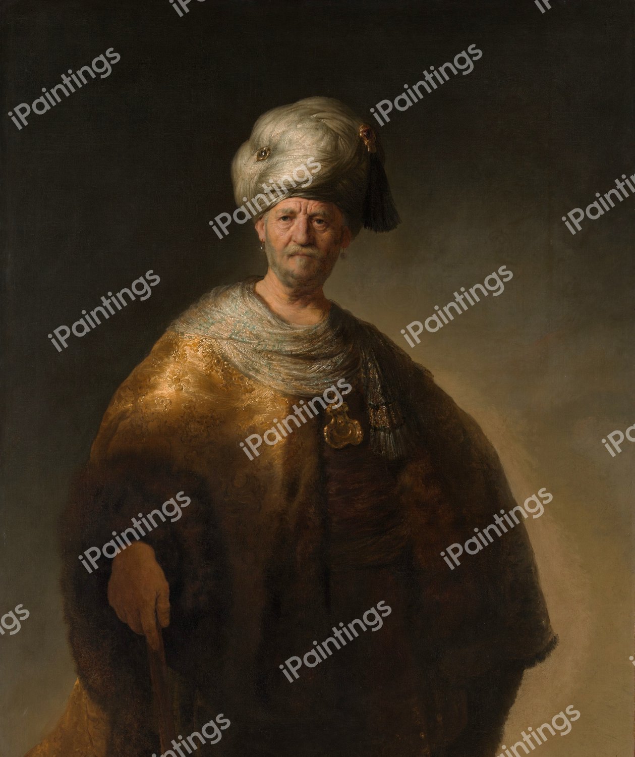 Man in Oriental Costume. The painting by Rembrandt van Rijn