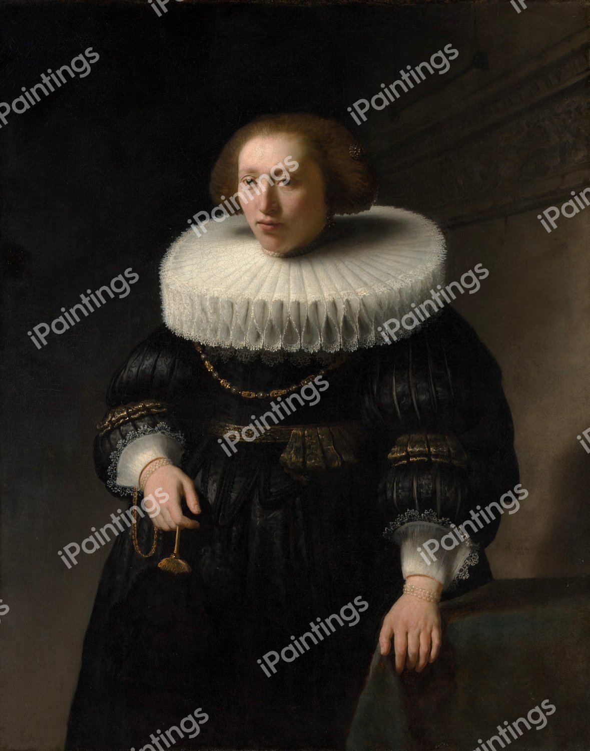 Portrait of a Woman, probably a Member of the Van Beresteyn Family. The painting by Rembrandt van Rijn