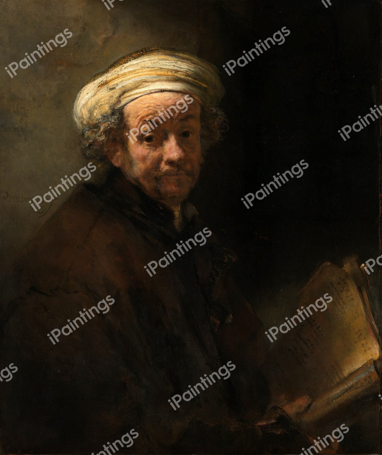 Self Portrait as the Apostle Paul. The painting by Rembrandt van Rijn