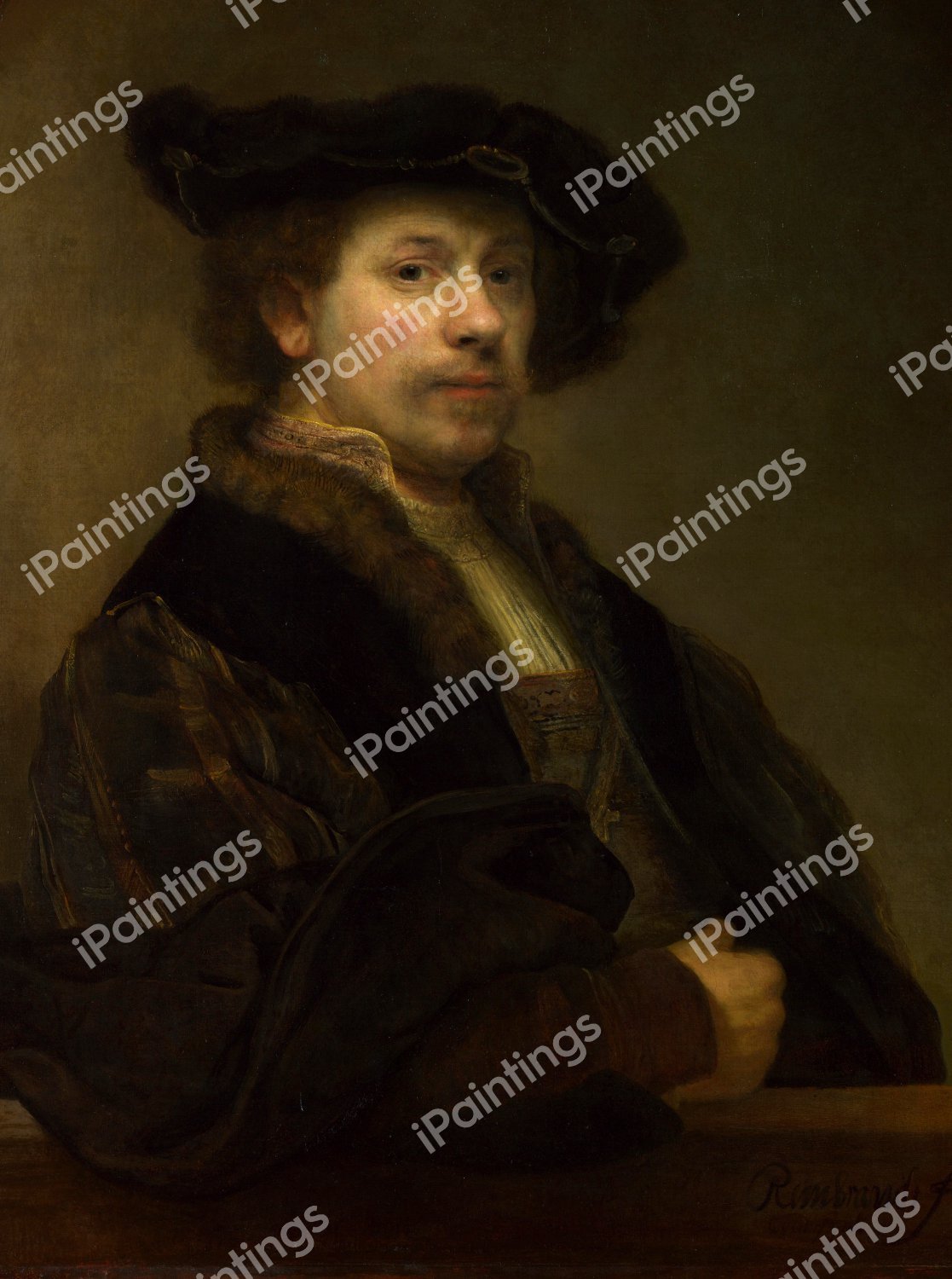 Self Portrait at the Age of 34. The painting by Rembrandt van Rijn