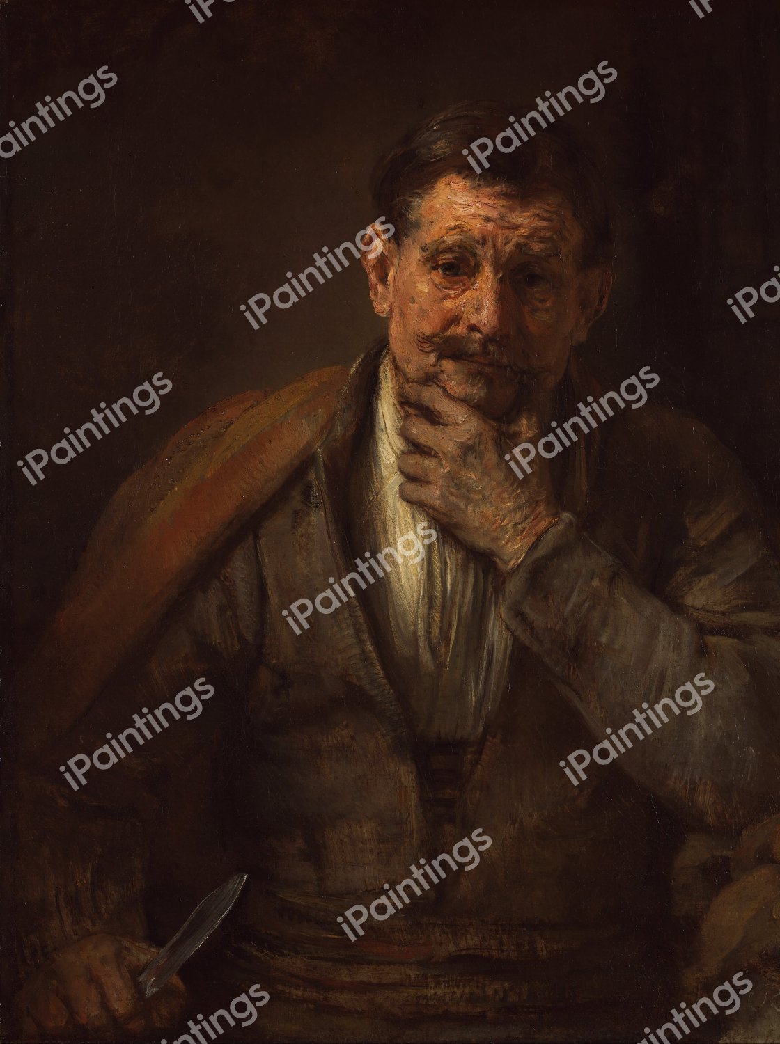 St. Bartholomew. The painting by Rembrandt van Rijn