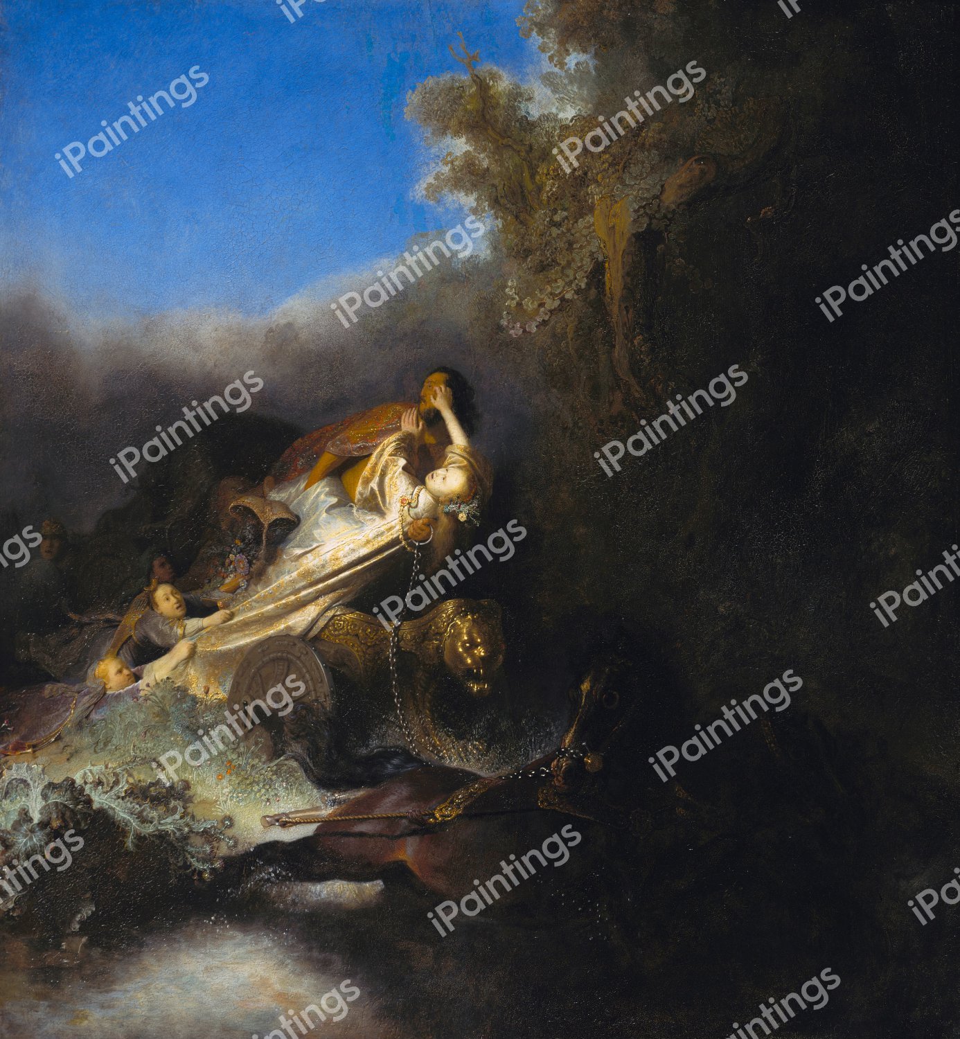 The Abduction of Proserpine. The painting by Rembrandt van Rijn