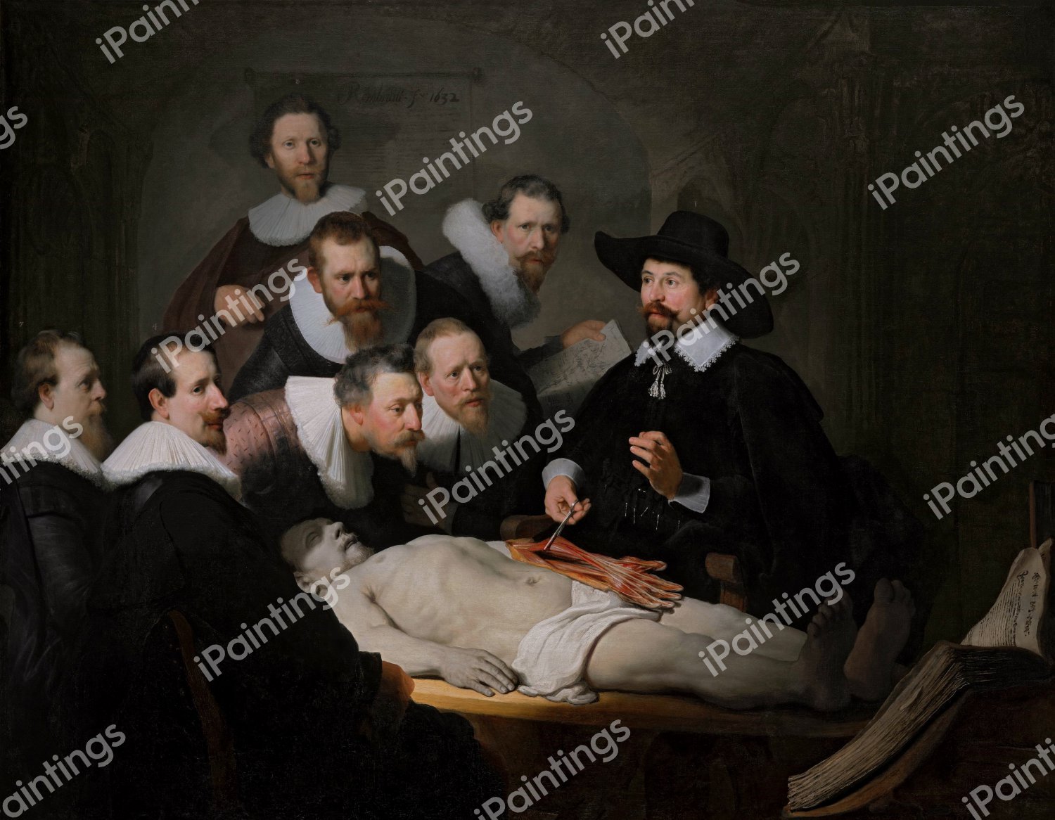 The Anatomy Lesson of Dr. Nicolaes Tulp. The painting by Rembrandt van Rijn
