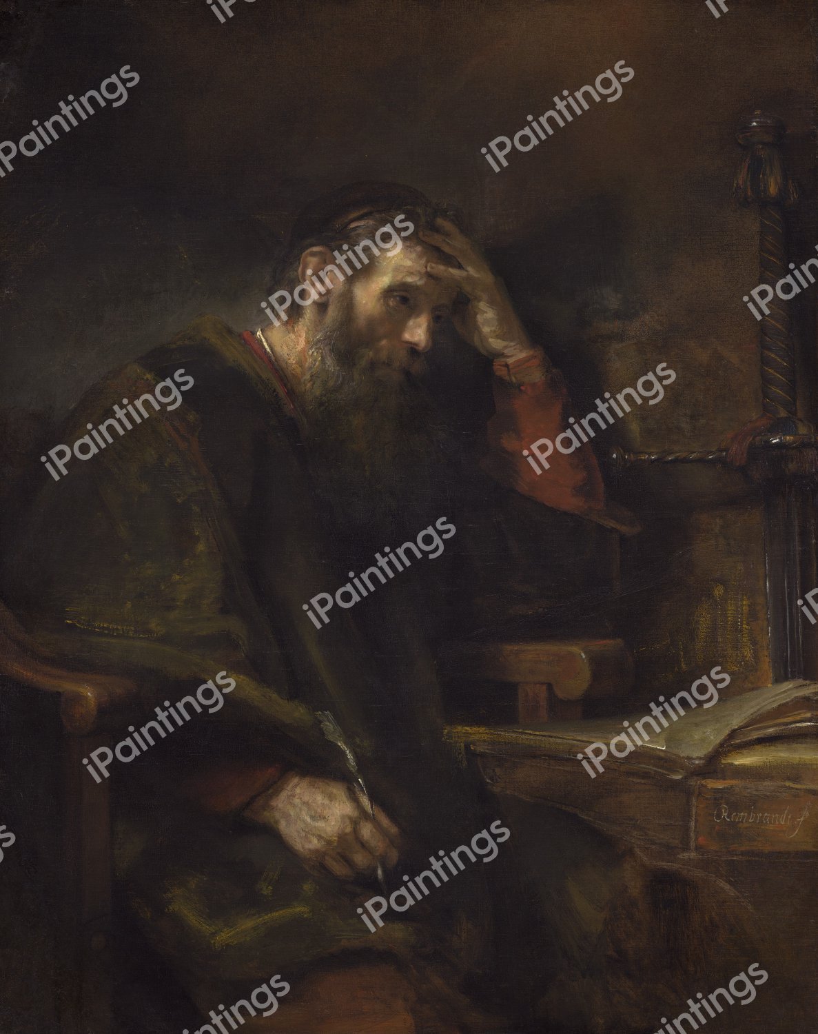 The Apostle Paul. The painting by Rembrandt van Rijn