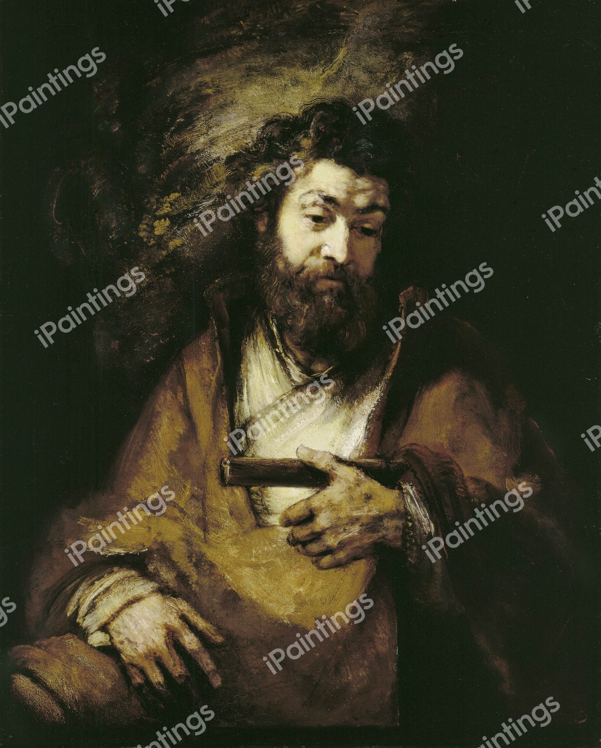 The Apostle Simon. The painting by Rembrandt van Rijn