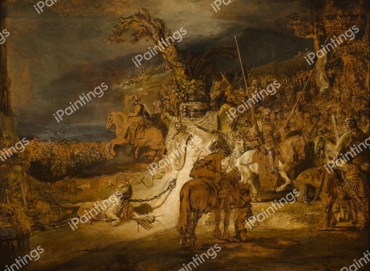 The Concord of the State. The painting by Rembrandt van Rijn