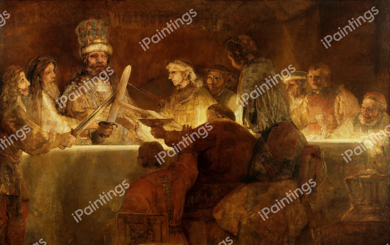 The Conspiracy of Claudius Civilis. The painting by Rembrandt van Rijn