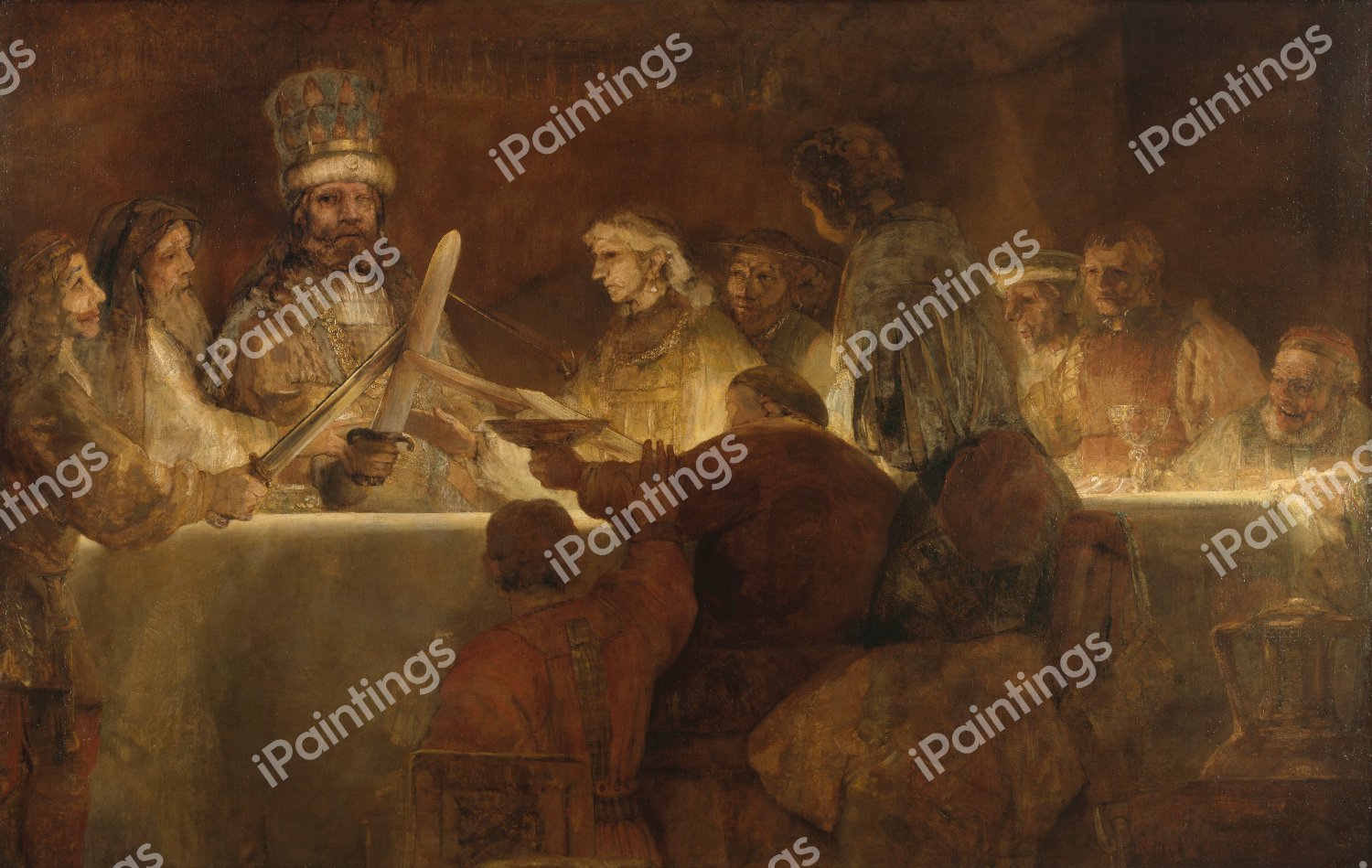 The Conspiration of the Bataves. The painting by Rembrandt van Rijn