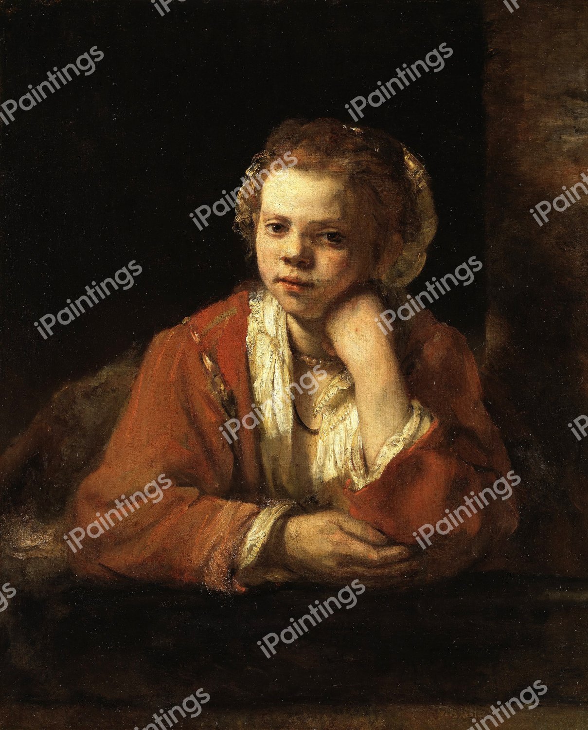 The Kitchen Maid. The painting by Rembrandt van Rijn