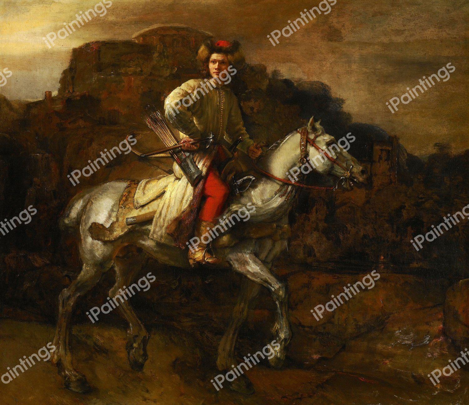 The Polish Rider . The painting by Rembrandt van Rijn