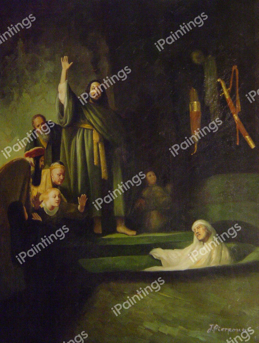 The Raising of Lazarus. The painting by Rembrandt van Rijn