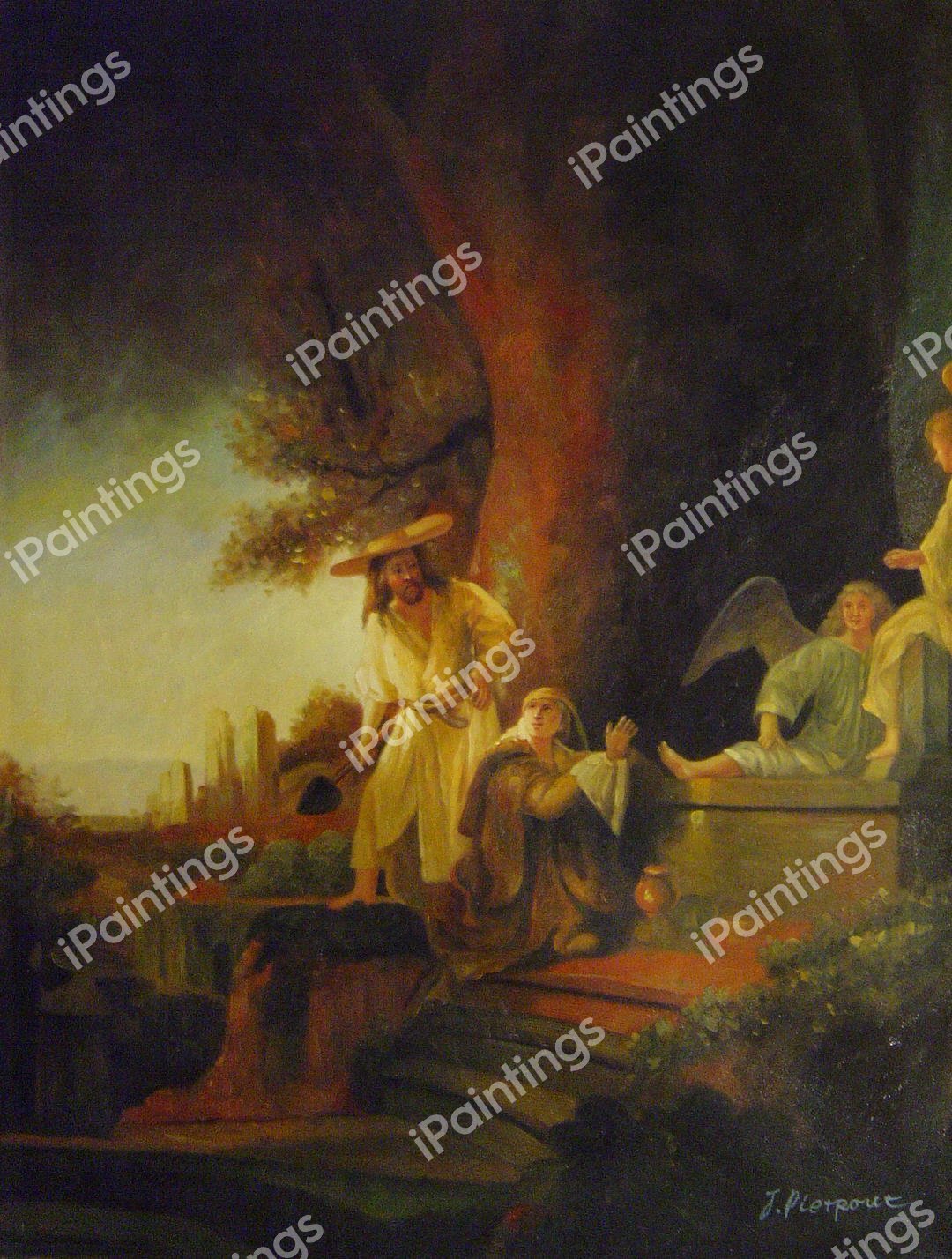 The Risen Christ Appearing to Mary Magdalen. The painting by Rembrandt van Rijn