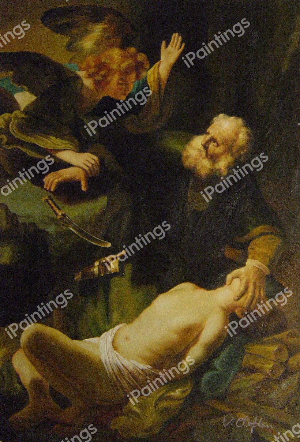 The Sacrifice Of Abraham. The painting by Rembrandt van Rijn
