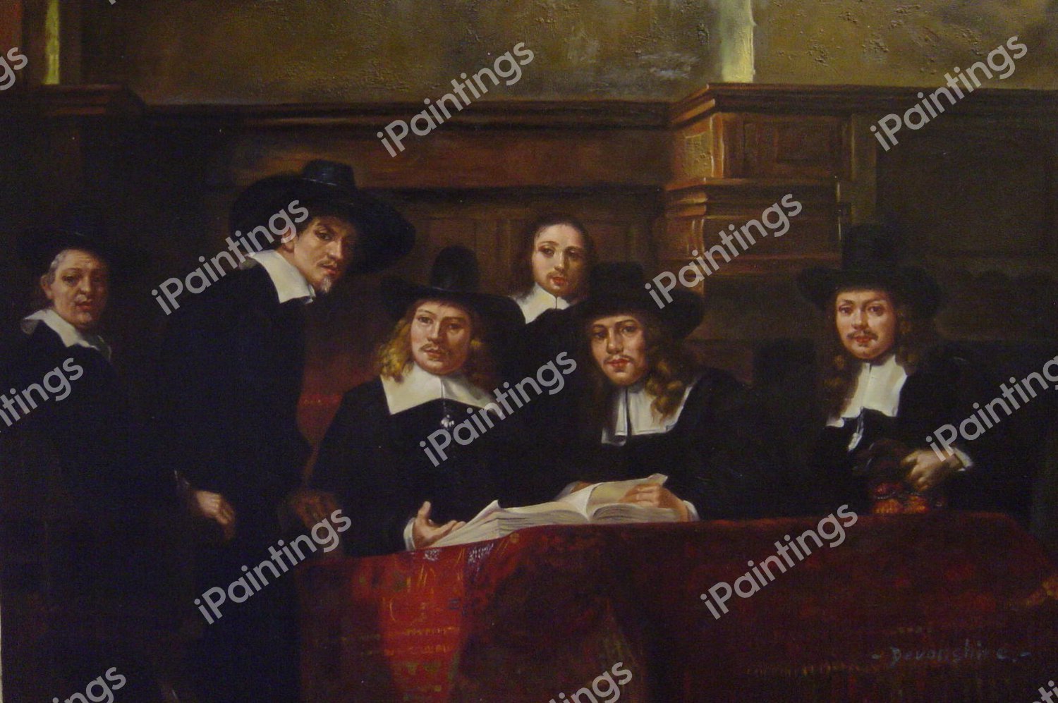 The Syndics Of The Clothmakers' Guild. The painting by Rembrandt van Rijn