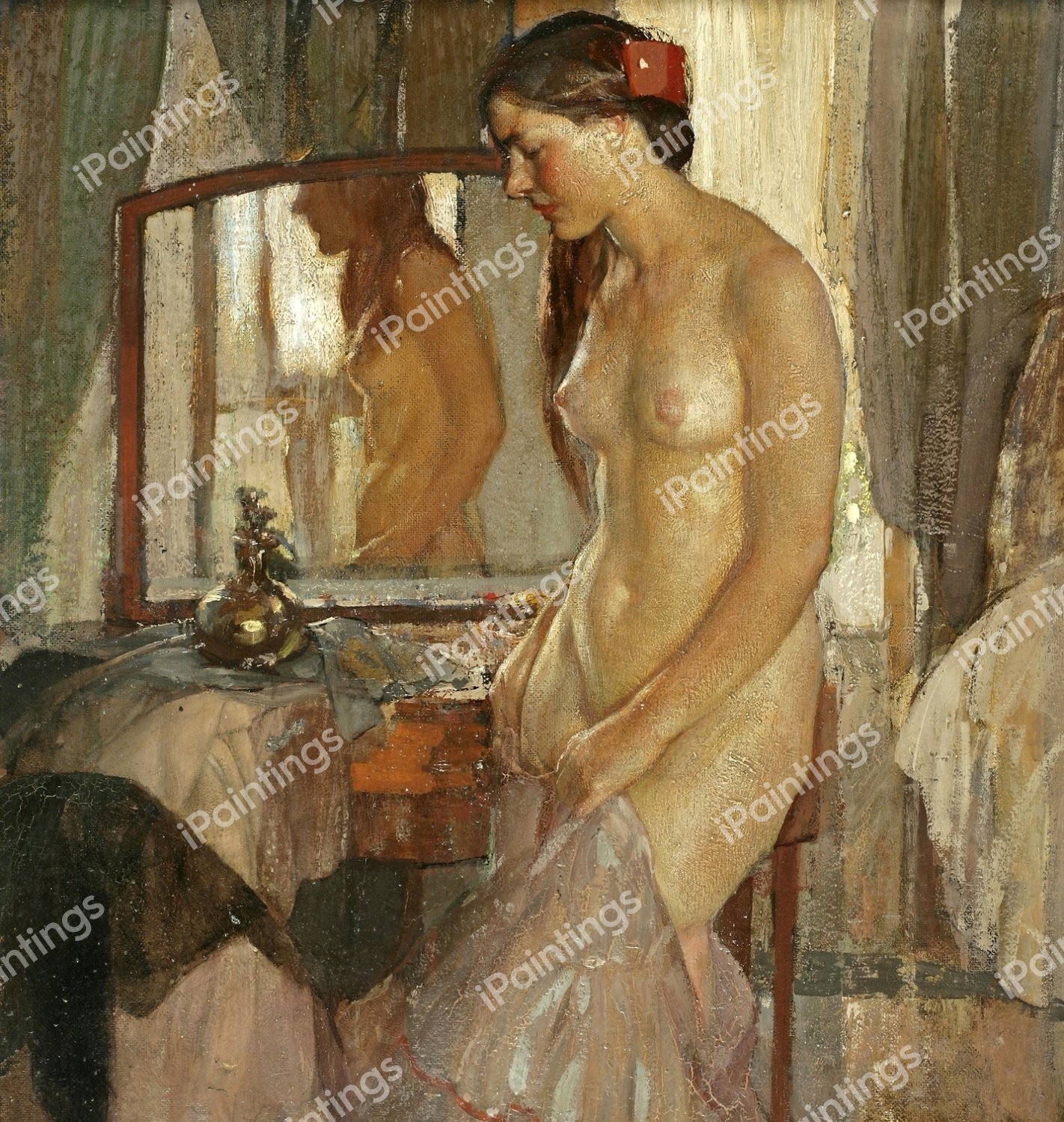 A Standing Nude. The painting by Richard Edward Miller