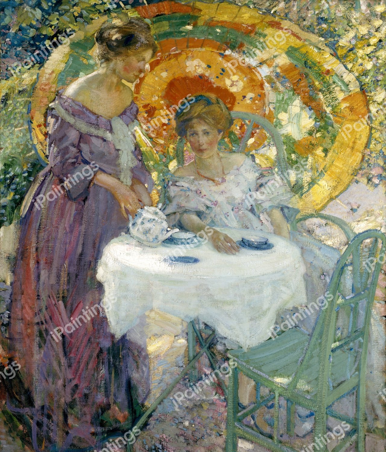 Afternoon Tea. The painting by Richard Edward Miller