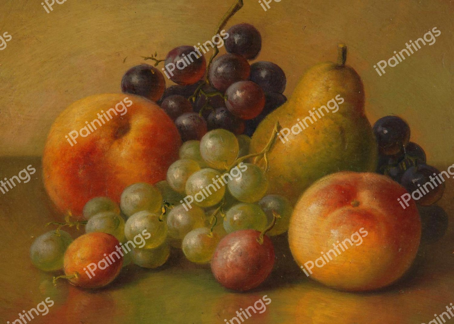 Still Life with Grapes. The painting by Robert Dunning