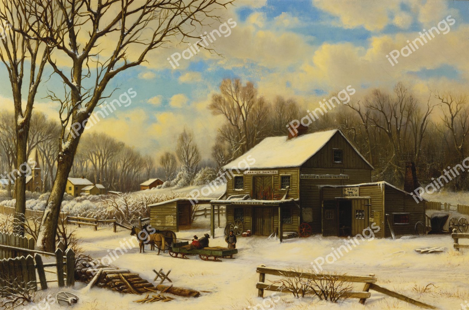 A Winter Morning. The painting by Robert Melvin Decker