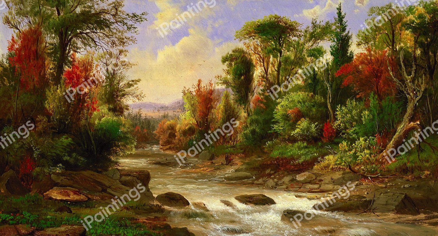 Along the St. Annes, East Canada. The painting by Robert Scott Duncanson