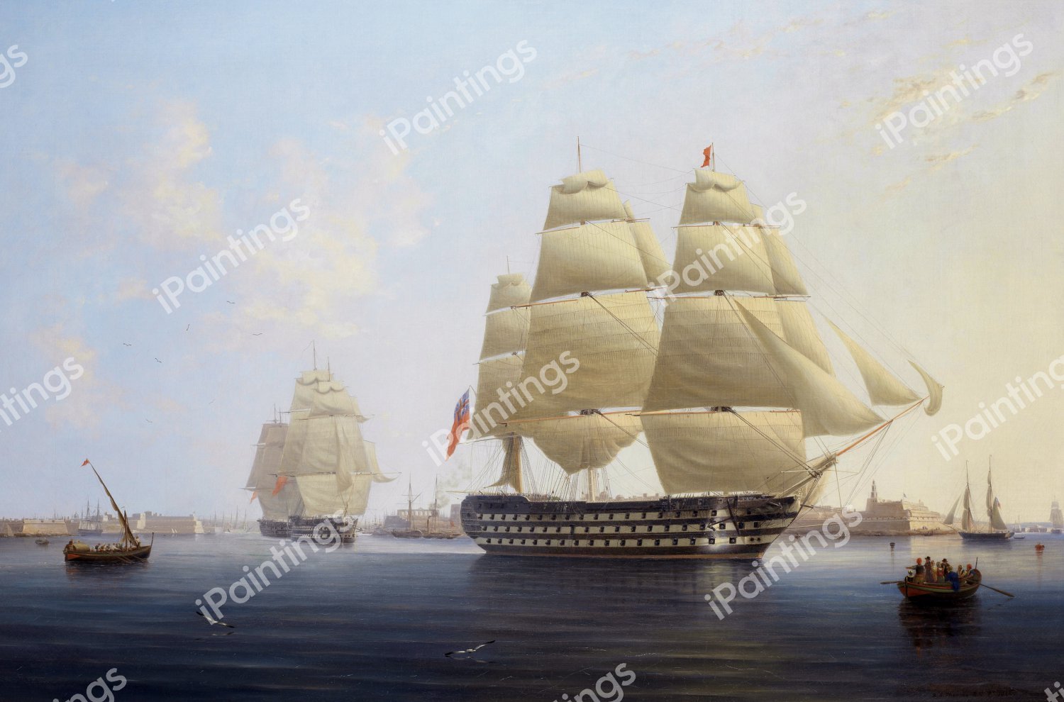 HMS Queen. The painting by Robert Strickland Thomas