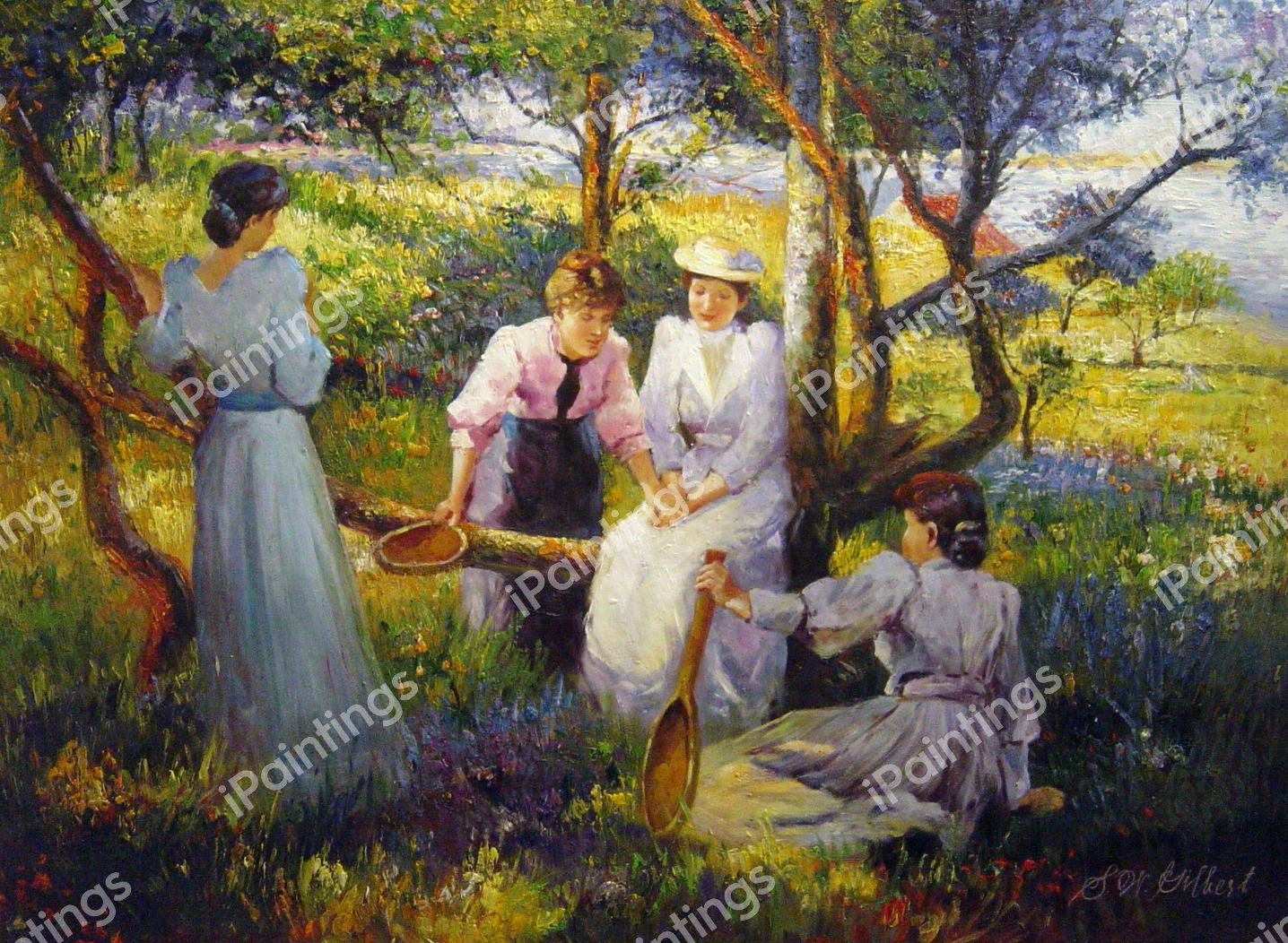 The Ring. The painting by Robert Vonnoh