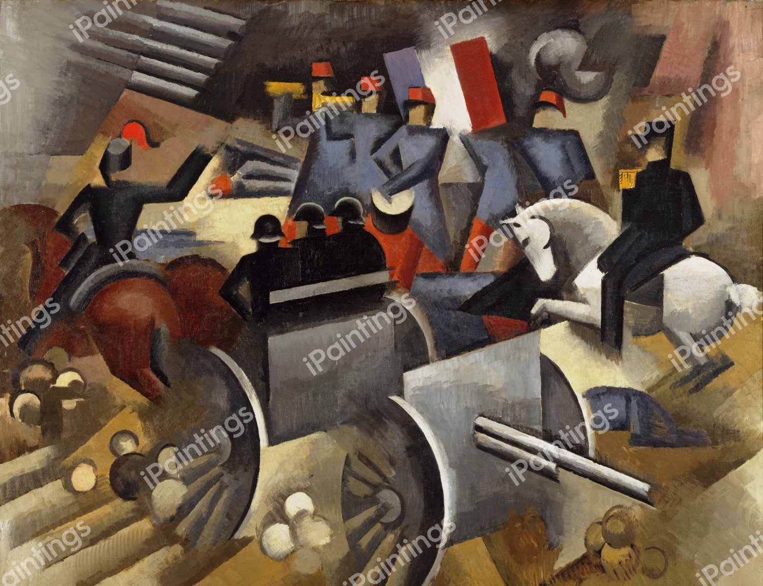 Artillery, 1911. The painting by Roger De La Fresnaye