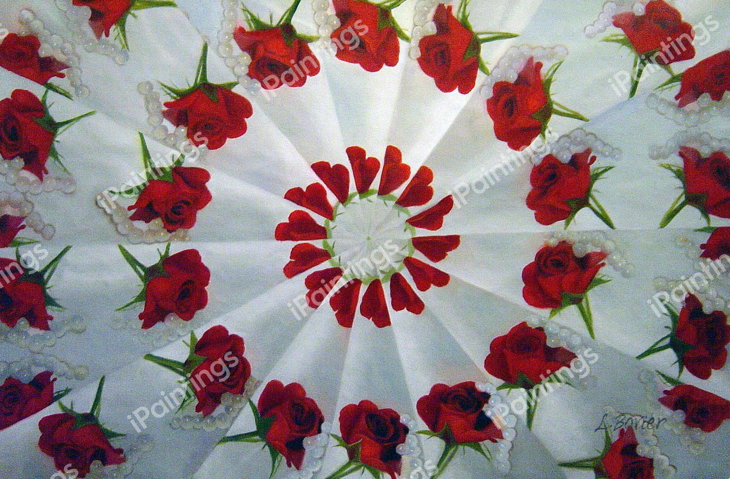 Roses And Pearls. The painting by Our Originals