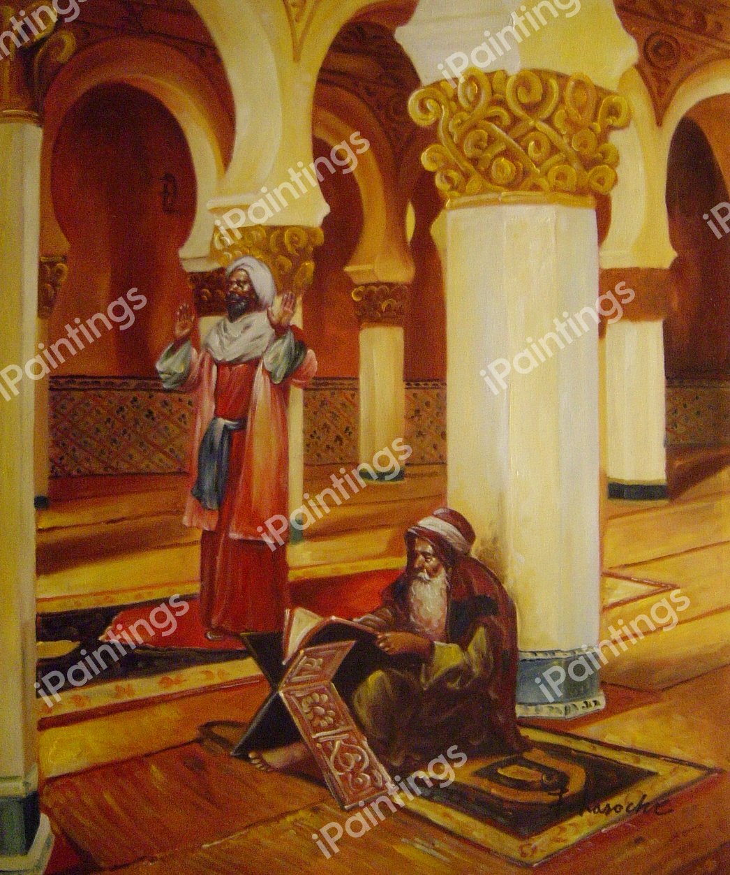 Evening Prayer. The painting by Rudolph Ernst