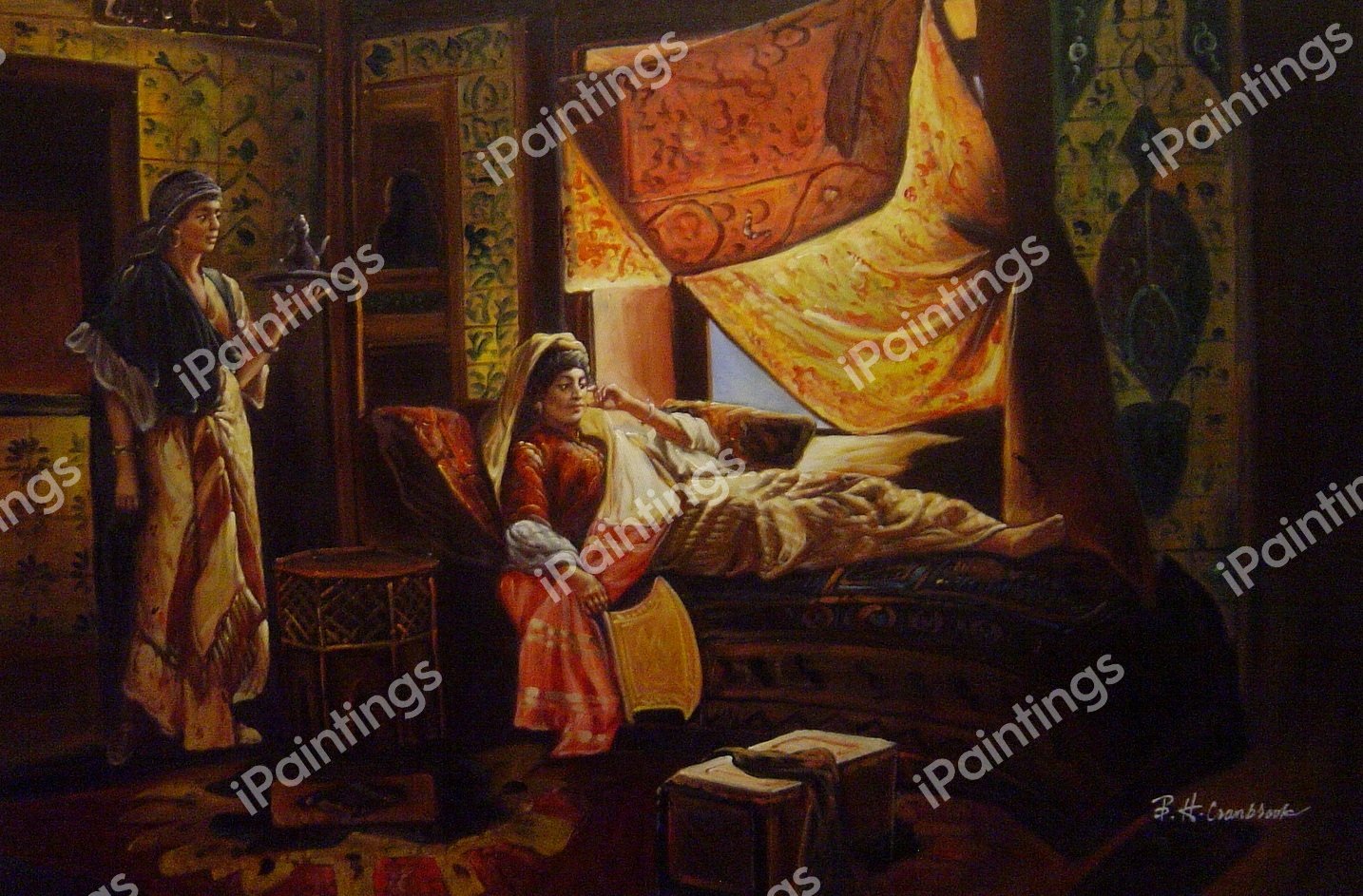 Moorish Interior. The painting by Rudolph Ernst