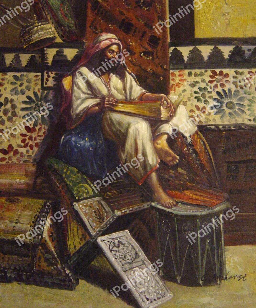 Studying The Koran. The painting by Rudolph Ernst