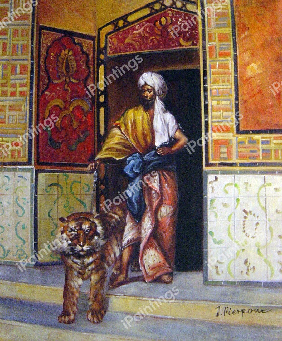 The Pasha&#39s Favourite Tiger. The painting by Rudolph Ernst