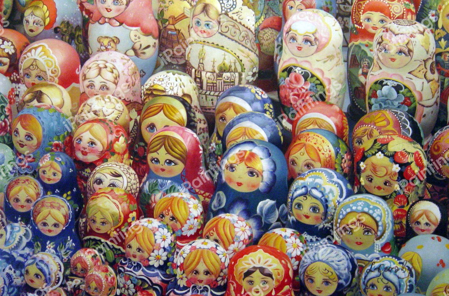 Russian Dolls. The painting by Our Originals