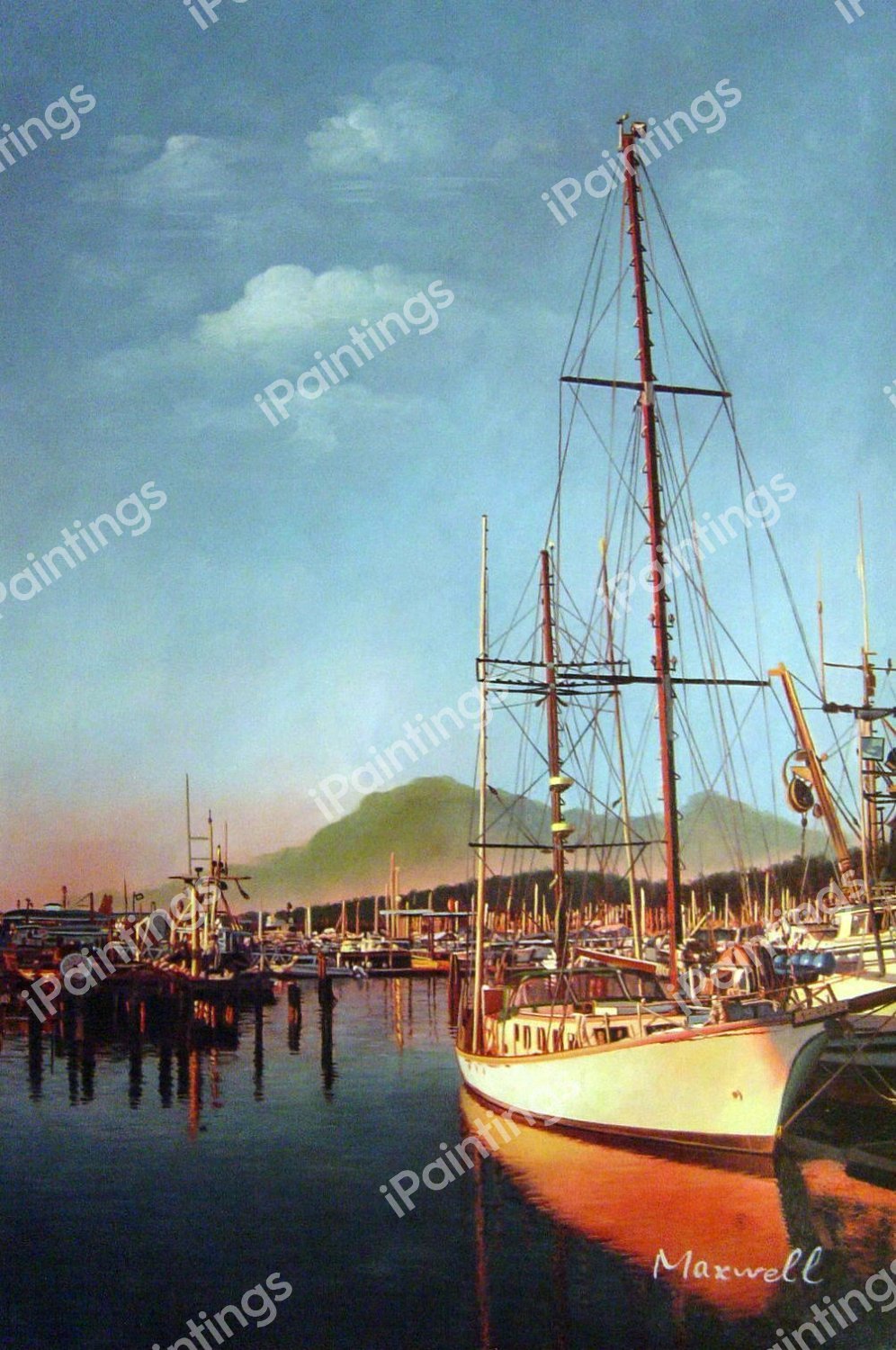 Sailboat Sunset. The painting by Our Originals