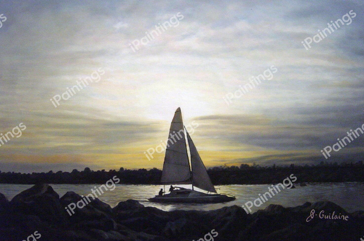 Sailing To Port-Santa Cruz, California. The painting by Our Originals