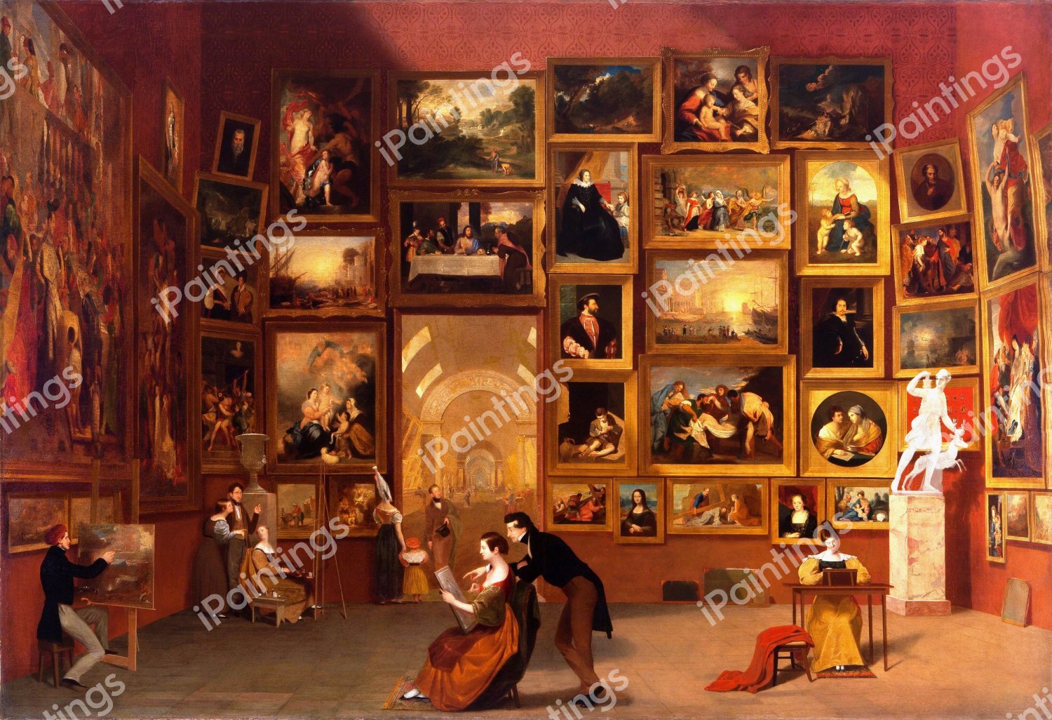 At the Gallery of the Louvre. The painting by Samuel F. B. Morse