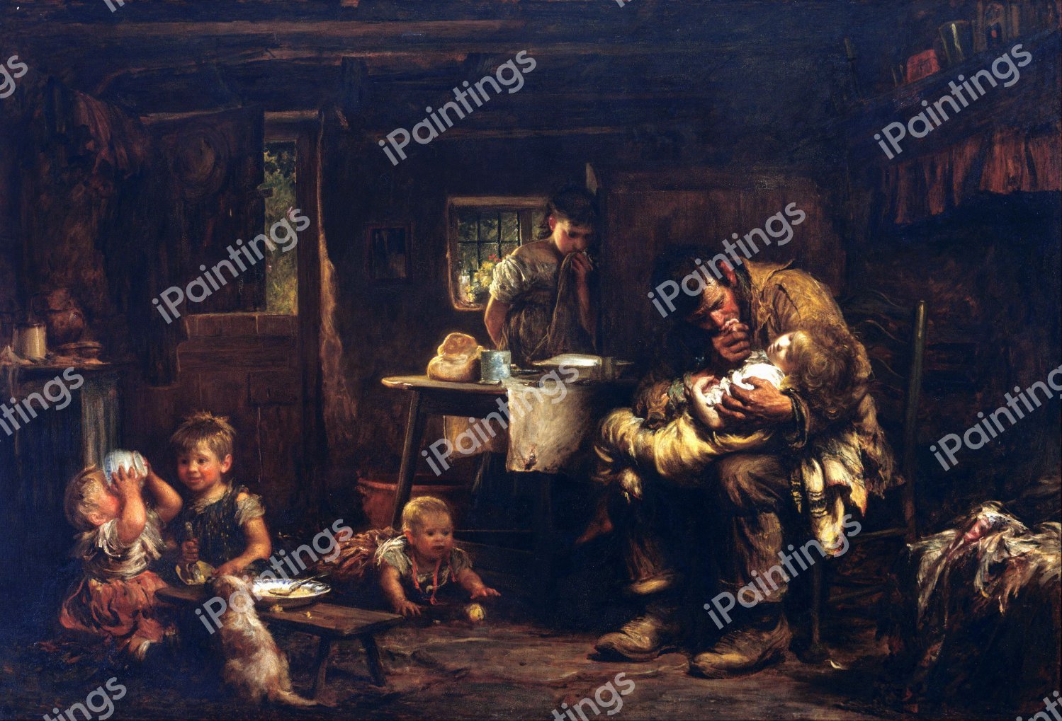 The Widower, 1875. The painting by Samuel Luke Fildes