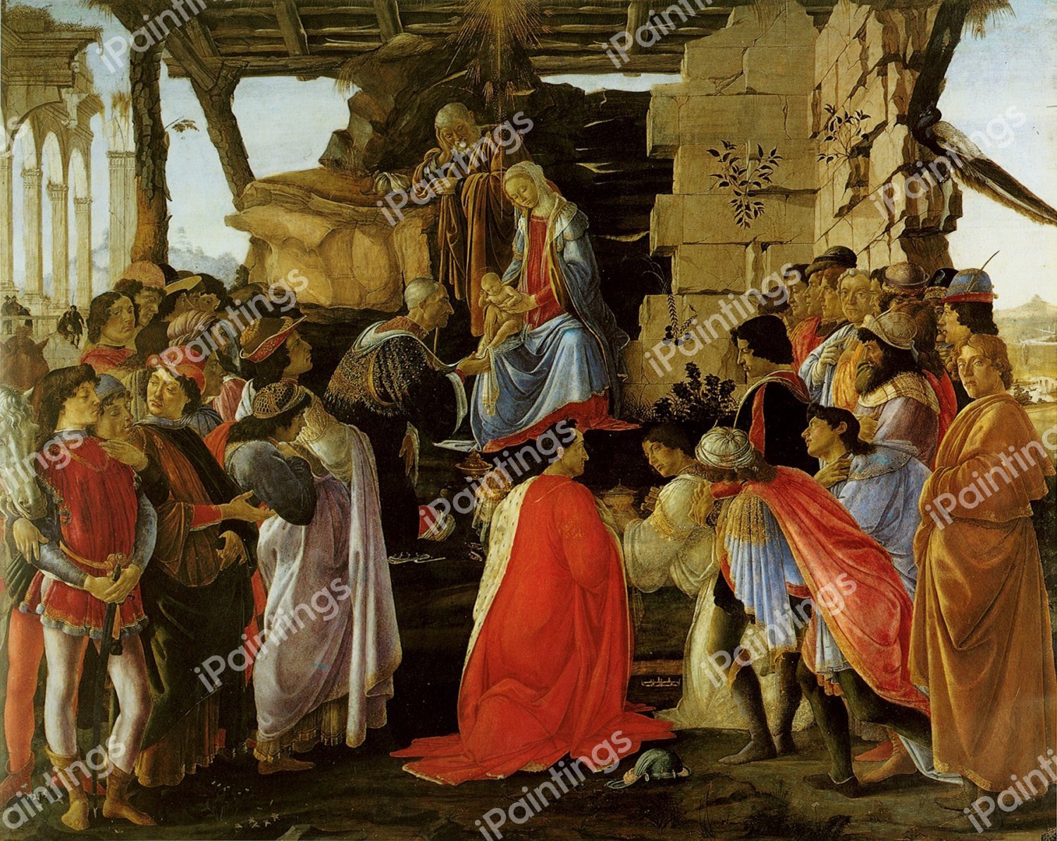 Adoration of the Magi. The painting by Sandro Botticelli