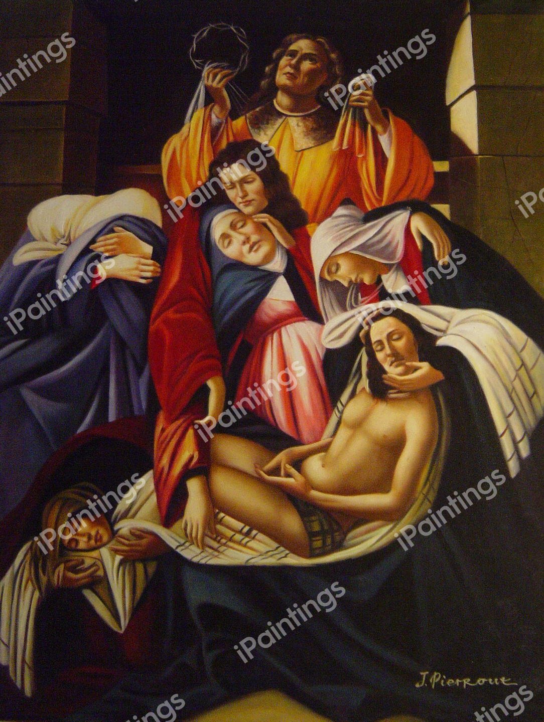 Lamentation Over The Dead Christ. The painting by Sandro Botticelli