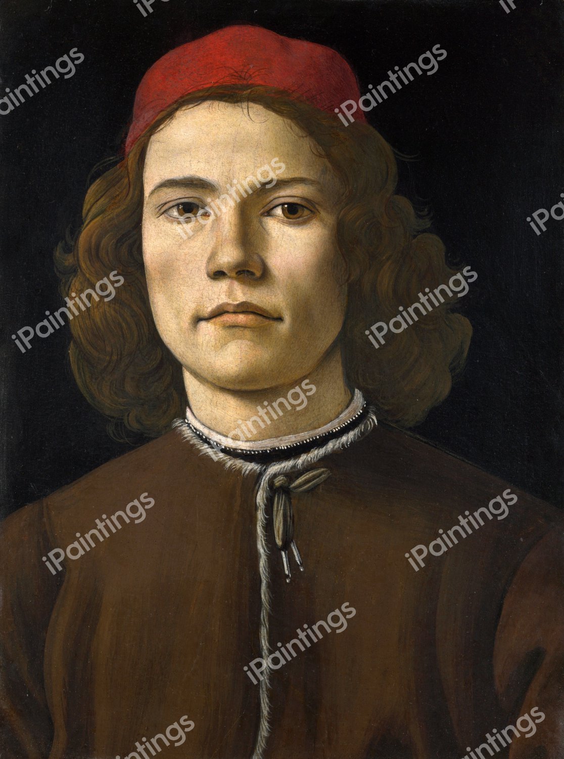 Portrait of a Young Man. The painting by Sandro Botticelli