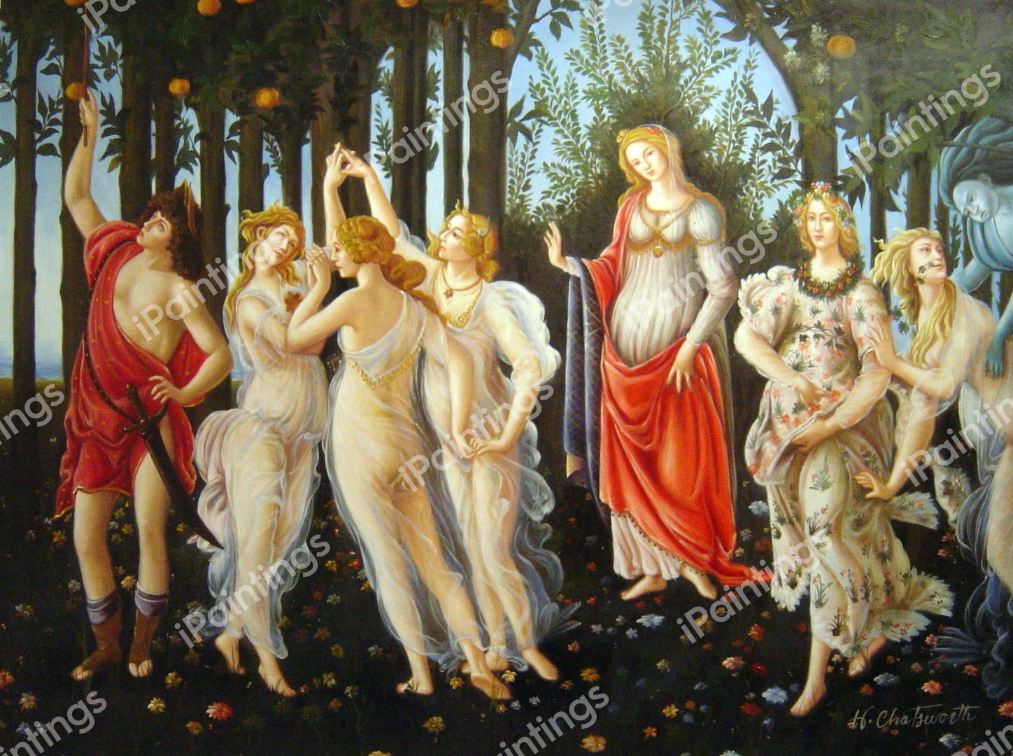 Primavera. The painting by Sandro Botticelli