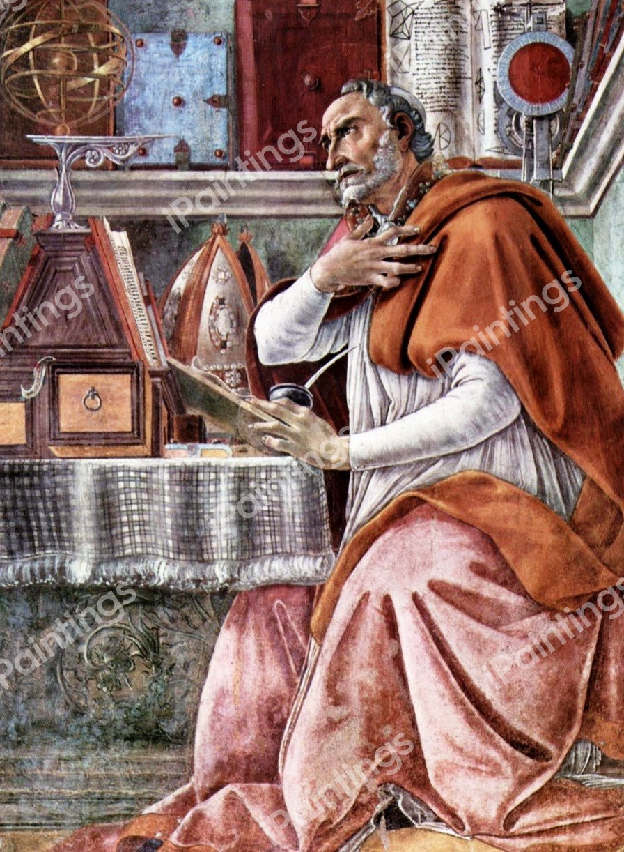 Saint Augustine in His Study. The painting by Sandro Botticelli