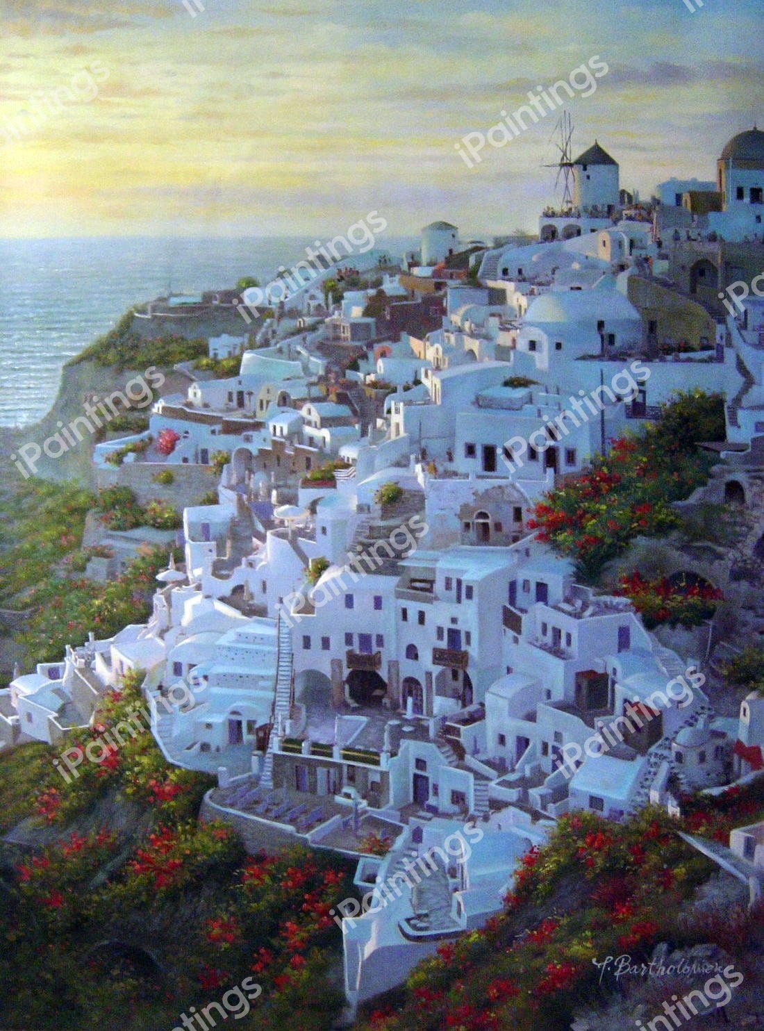 Santorini Sunset. The painting by Our Originals