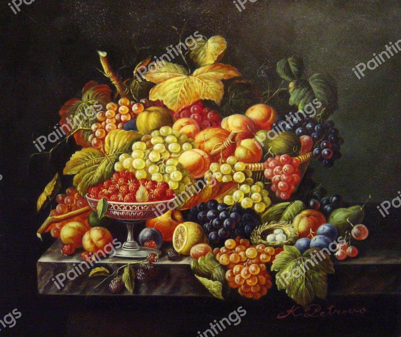 Natures Bounty. The painting by Severin Roesen