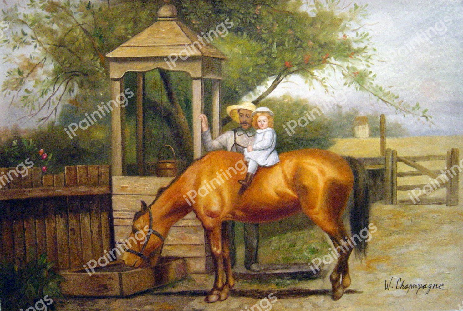 Equestrian Portrait. The painting by Seymour Joseph Guy