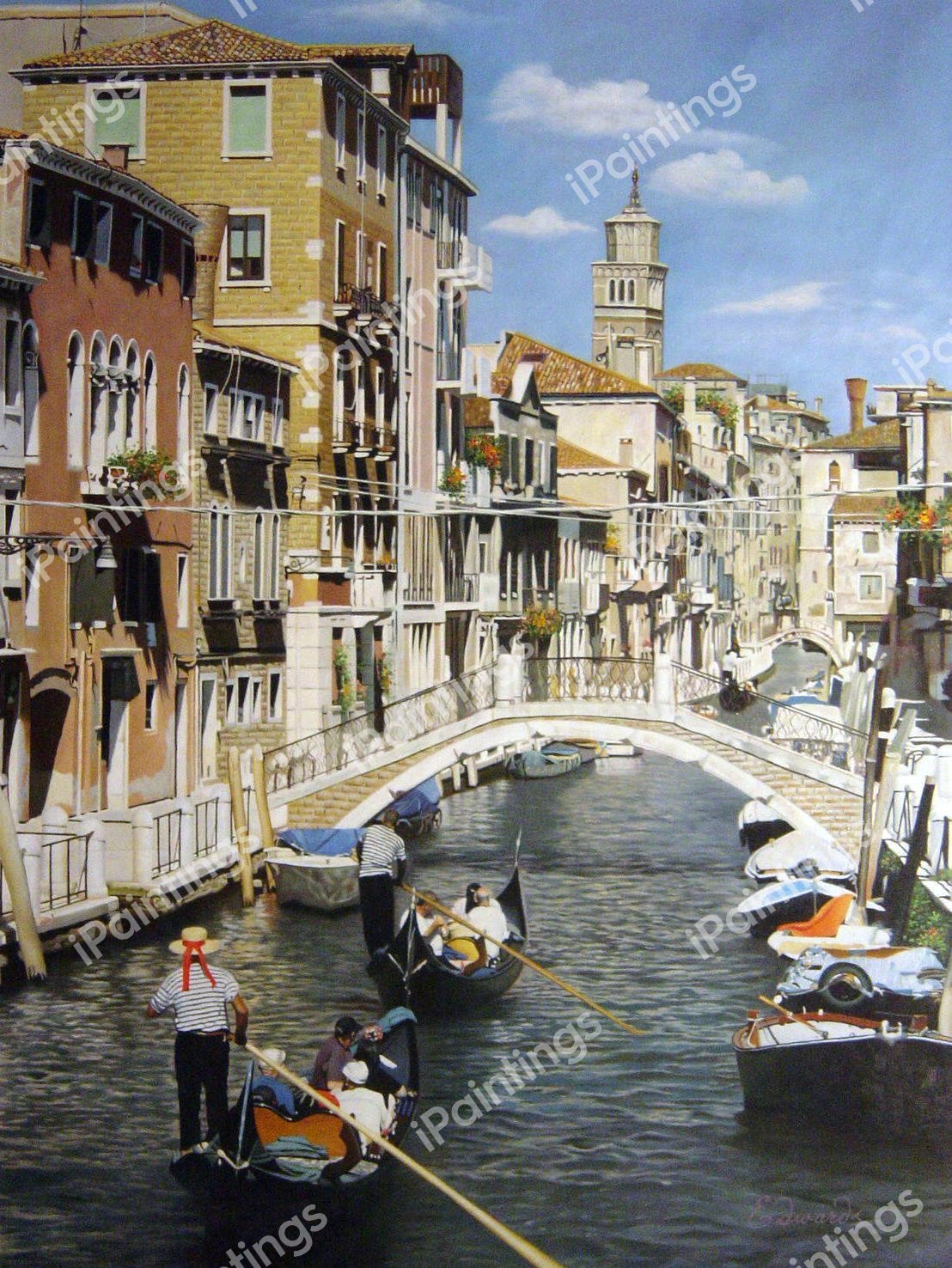 Sightseeing On The Venice Canals. The painting by Our Originals