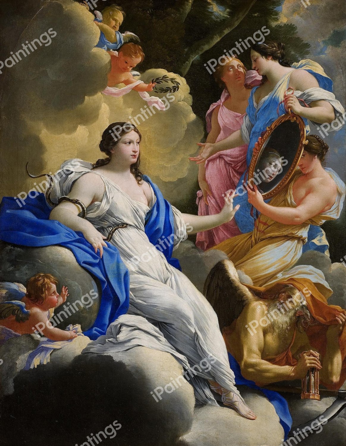 Allegory Of Prudence. The painting by Simon Vouet