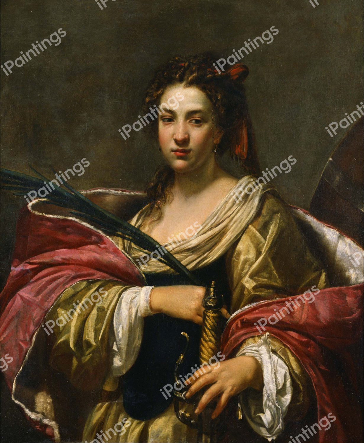 Saint Catherine of Alexandria. The painting by Simon Vouet
