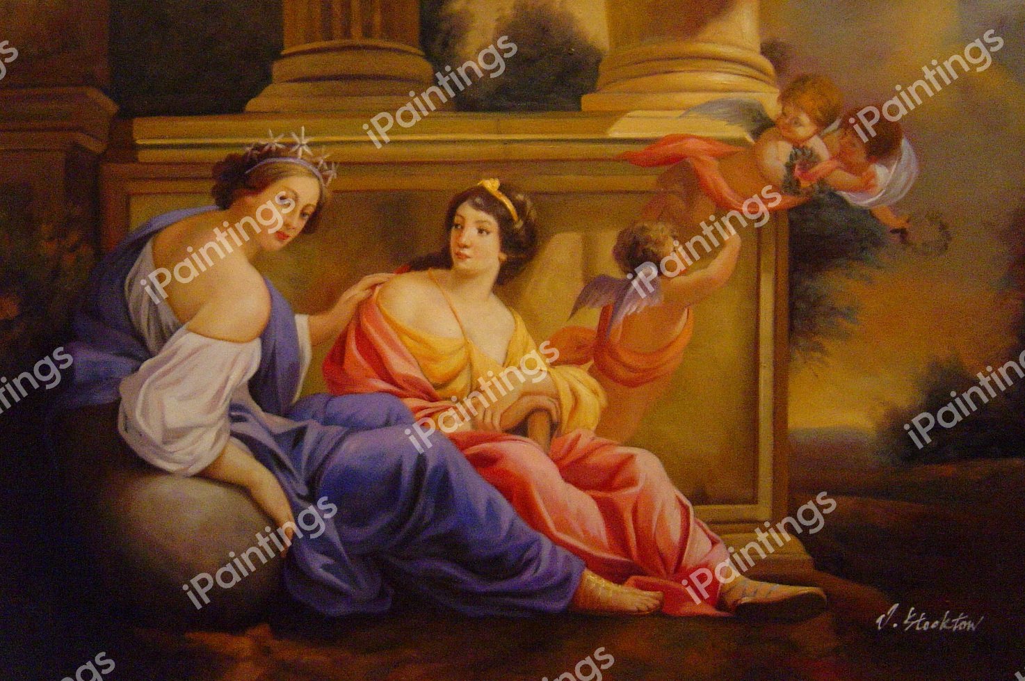 The Muses Urania And Calliope. The painting by Simon Vouet